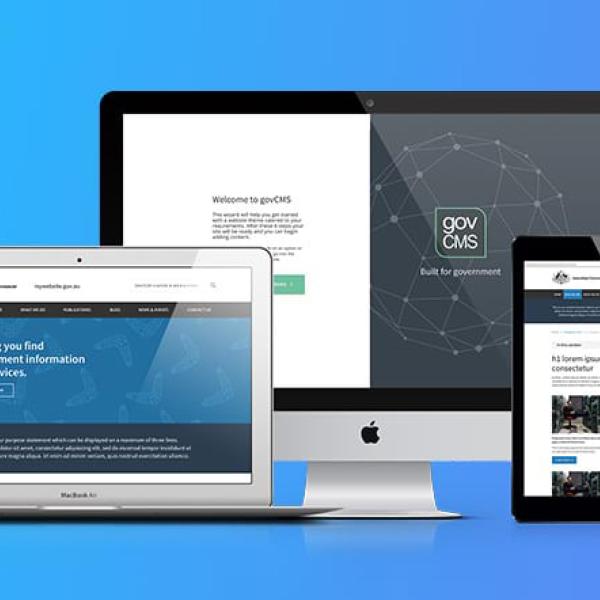 Computer and devices displaying GovCMS site